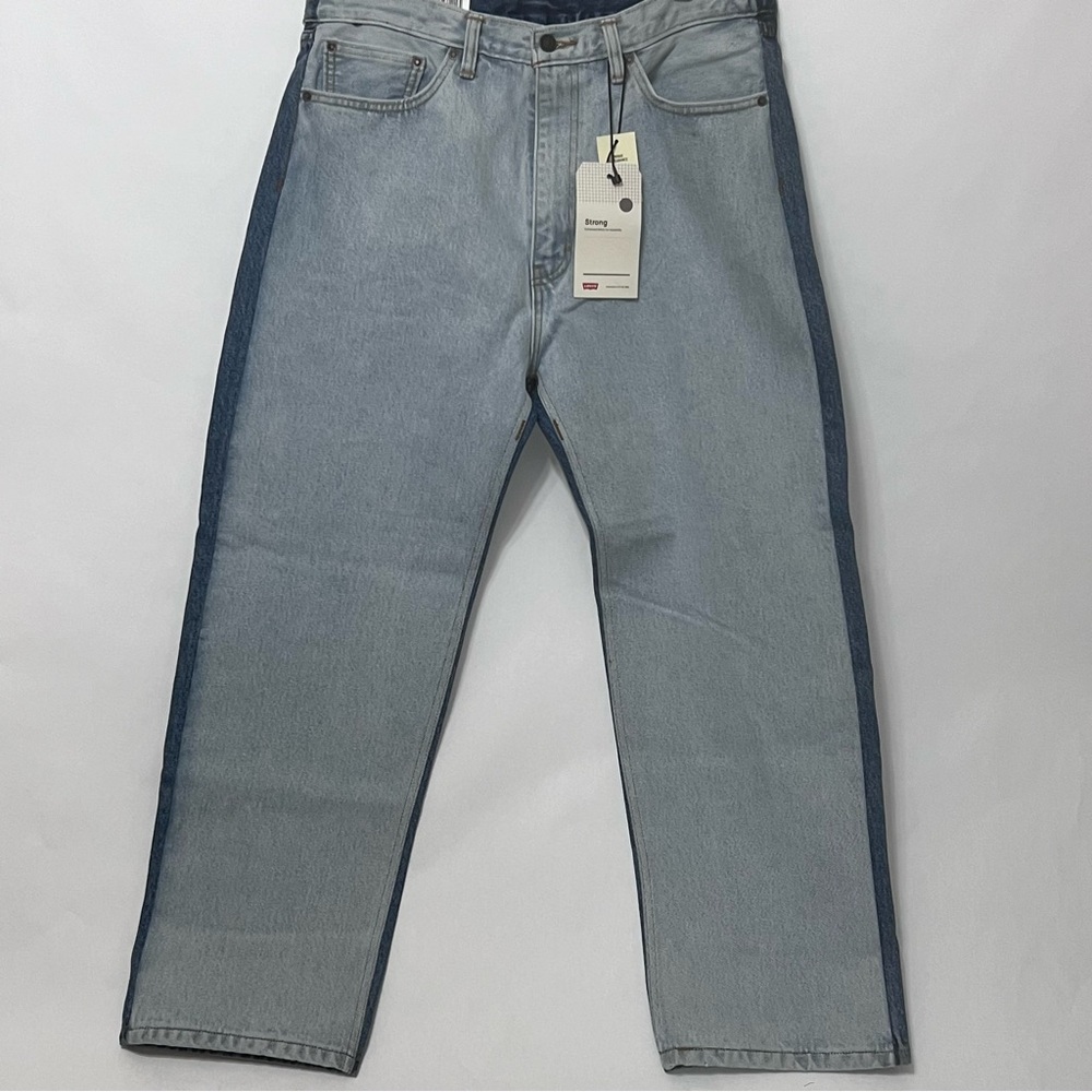 Levis Strong Baggy Skateboarding 2 Tone Split Denim Jeans